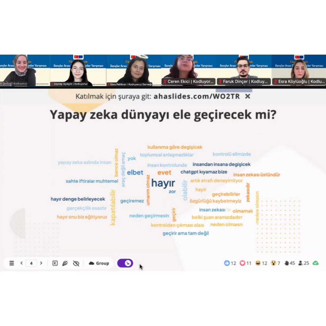 Fikrim Gelecek Ideathon etkinliğinden bir kare - 15-18 yaş gençler fikir geliştiriyor